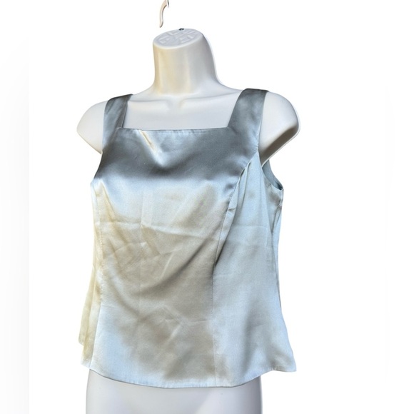Draper's & Damon's Women's Silver 100% Silk Blouse Size 6P - Picture 2 of 9